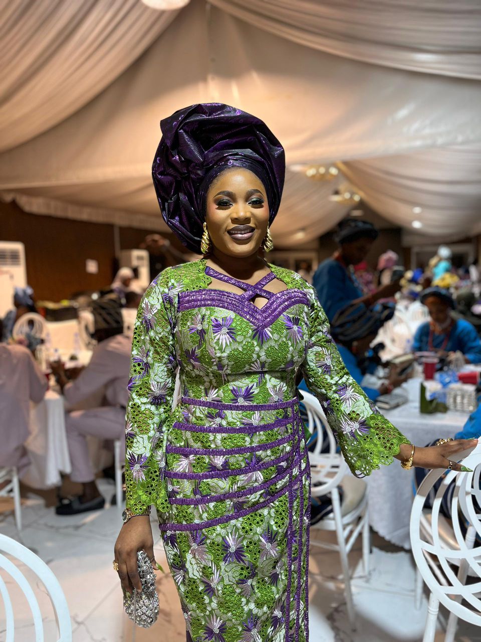 Green & purple aso-ebi