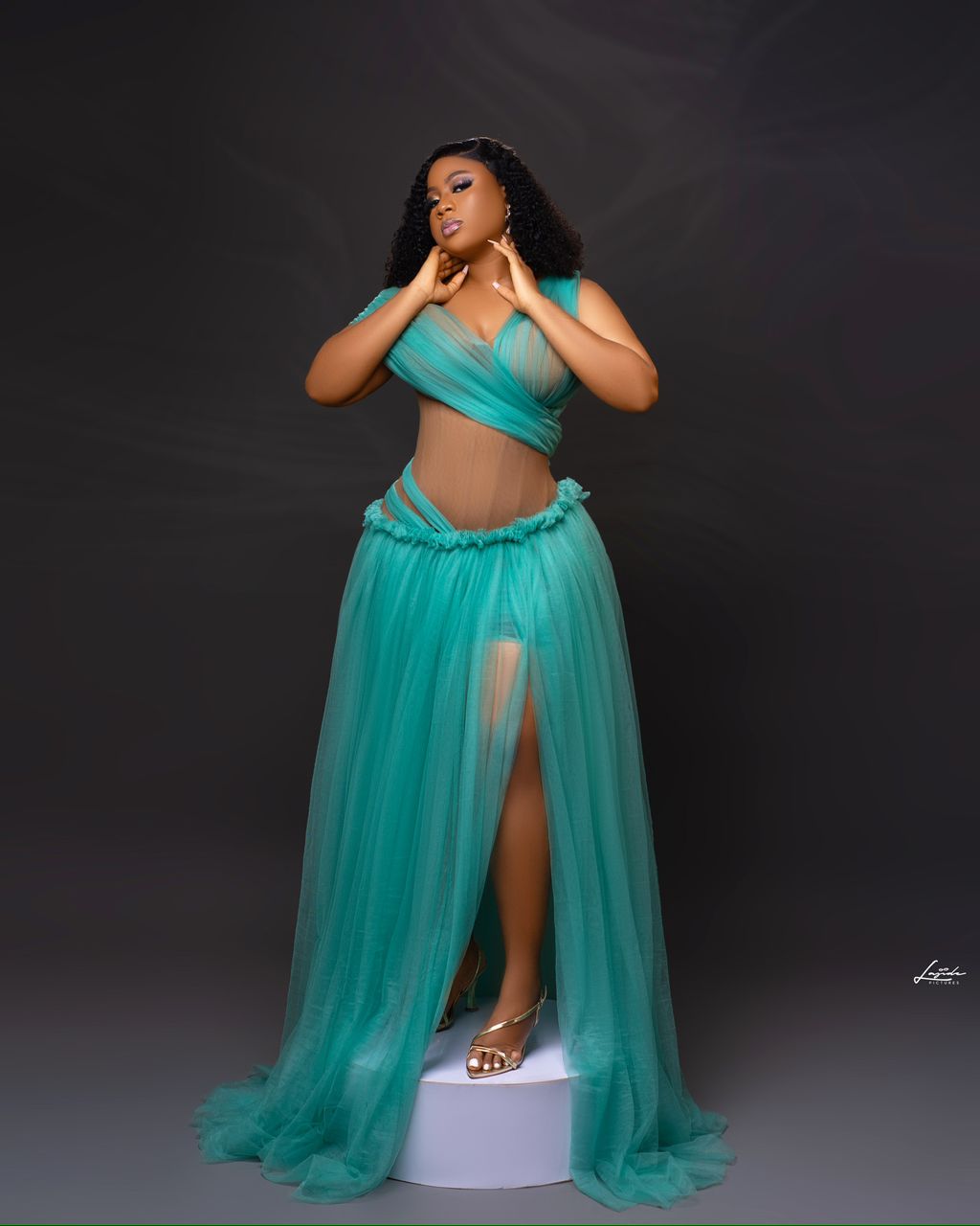 Teal tulle — occasion wear